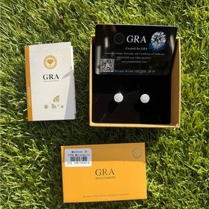 VVS1 Silver Moissanite Stud Earrings